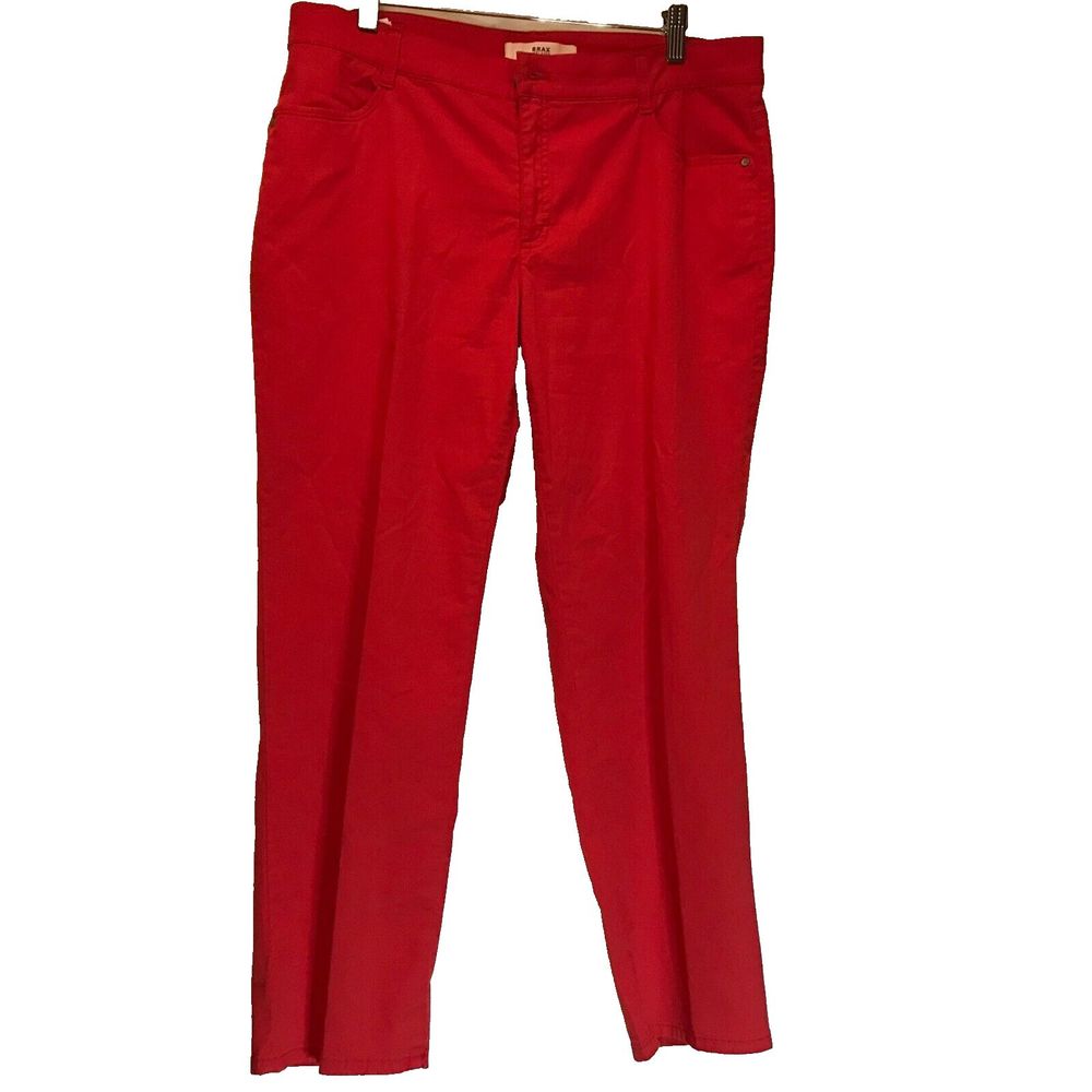 Brax Feel Good Mens Red Cotton SIRI Lightweight Casual Pants Size 32/32